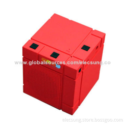 Portable Bluetooth Speaker for Smartphones, Aux-input, New Product, Cube Shape